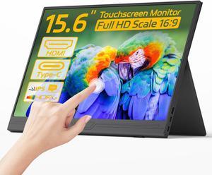 LiteVis 15.6" Portable Monitor Touch Screen Ultra Slim Narrow Frame, FHD 1080P HDR FreeSync IPS Second External Screen HDMI USB-C Touchscreen Monitor For Laptop PC Xbox PS4/5 Phone