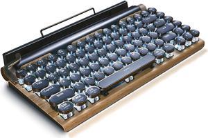 7KEYS Retro Typewriter Wireless Keyboard Style, Mechanical Keyboard with Bluetooth 5.0 and 14 Mode White Blacklight