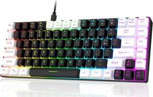 7KEYS TKL Wired Gaming Keyboard 84 Keys, RGB Backlight and Quiet key caps for gaming, Ultra Portable, Mechanical Feeling, Stable Type-C Cable for Desktop PC Computer,Laptop Mac Layout Black