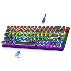 7KEYS 60% Gaming Keyboard Wired Mechanical, RGB Backlight, 68 Keys with Arrow Keys, Hot-swappable Blue Switch for PC Computer Laptop