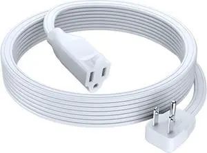 Maximm Extension Cord Heavy Duty (12 Feet) Flat Wire 3-Prong Flat Plug, 14 AWG Power Cord - UL Certified, White, Ideal for Home and Office Use, Appliances, Electronics, Power Tools