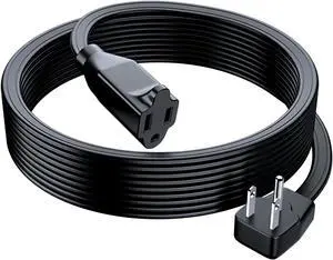 Maximm Extension Cord Heavy Duty (20 Feet) Flat Wire 3-Prong Flat Plug, 14 AWG Power Cord - UL Certified, Black, Ideal for Home and Office Use, Appliances, Electronics, Power Tools