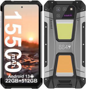8849 Tank 2 Rugged Smartphone, 15500mAh 4G Outdoor Rugged Cell Phone 512GB ROM, 6.79" Waterproof Android 13 Mobile Phones, 108MP Main Camera/OTG/NFC(Support T-Mobile & Verizon Only) 512GB