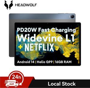 Headwolf 2024 New Arrival HPad5 1051 IPS Android 14 Tablet Octa Core Helio G99 FHD Gaming Tablet 8GB8GB RAM  128GB ROM 8500mAh Widevine L1 16MP8MP Quad Speakers 245G WiFi GPS Tablet