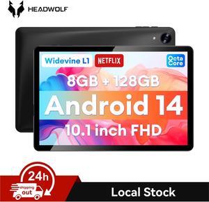 Headwolf 2024 New Arrival WPad5 101 IPS Android 14 Tablet T606 Octa Core FHD 1920  1200 Display Tablet 8GB RAM  128GB ROM Widevine L1 5500mAh 245G WiFi GPS Tablet