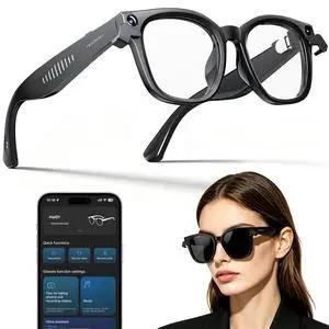 Headwolf AI Smart Glasses, 8MP Anti-Shake Camera & 4K Image Sensor, Video Recording, Magnetic Privacy Cover, Hands-Free Voice Assistant, Visual Recognition, Open-Ear Audio For Work Travel Daily Life Headwolf AI Smart Glasses, 8MP Anti-Shake Camera & 4K Image Sensor, Video Recording, Magnetic Privacy Cover, Hands-Free Voice Assistant, Visual Recognition, Open-Ear Audio For Work Travel Daily Life