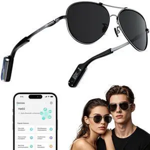 Headwolf Hai02 AI Smart Glasses Pure Titanium Frames with Replaceable Temple Arms, Built-in ChatGPT 4.0, Real-Time Asking, Open-Ear Audio, Lightweight Design for Business and Daily Use Headwolf Hai02 AI Smart Glasses Pure Titanium Frames with Replaceable Temple Arms, Built-in ChatGPT 4.0, Real-Time Asking, Open-Ear Audio, Lightweight Design for Business and Daily Use