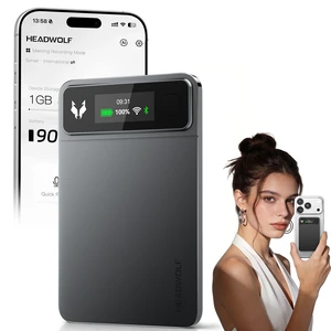 HEADWOLF Hnote01 AI Smart Voice Recorder Transcribe & Summarize For Meetings Calls, 64GB Local + 2GB Cloud Storage, 500mAh, 120+ Languages, Ultra-Slim, InstantView Display, 4 Mic+1 Bone Conduction Mic HEADWOLF Hnote01 AI Smart Voice Recorder Transcribe & Summarize For Meetings Calls, 64GB Local + 2GB Cloud Storage, 500mAh, 120+ Languages, Ultra-Slim, InstantView Display, 4 Mic+1 Bone Conduction Mic