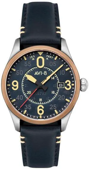 AVI-8 Spitfire Smith Distressed Blue Dial Dress Automatic Men's Watch AV-4090-05