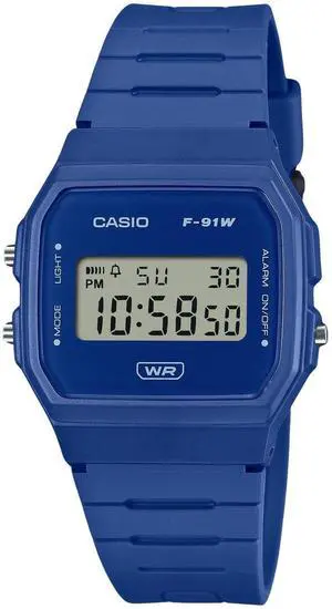 Casio POP Digital Blue Bio Based Resin Strap Quartz F-91WB-2A1 Unisex Watch Casio POP Digital Blue Bio Based Resin Strap Quartz F-91WB-2A1 Unisex Watch