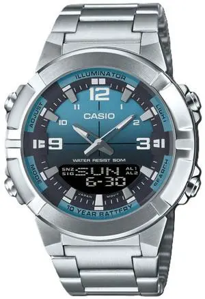 Casio Analog Digital Light Blue Dial Quartz Sports Men's Watch AMW-870DA-2A2V