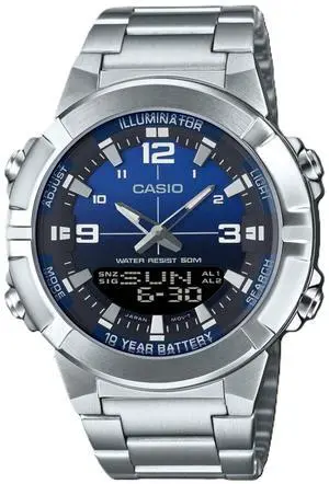 Casio Analog Digital Blue Dial Quartz Sports Men's Watch AMW-870DA-2A1V