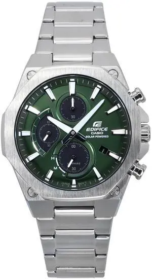 Casio Edifice Chronograph Green Dial Solar 100M Men's Watch EFS-S570D-3A