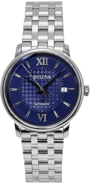 Bulova Hudson Stainless Steel Blue Dial Automatic 96B447 Men's Watch