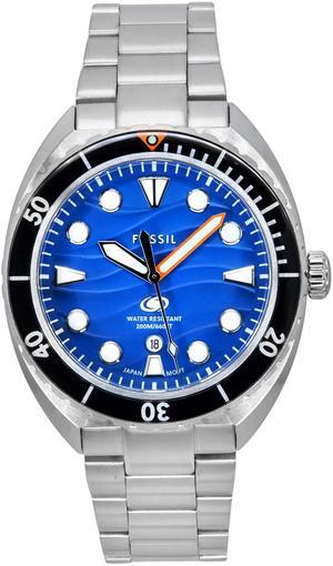 Fossil Breaker Stainless Steel Blue Dial Quartz Diver's FS6064 200M Men's Watch