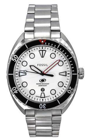 Fossil Breaker Stainless Steel White Dial Quartz Diver's FS6063 200M Men's Watch