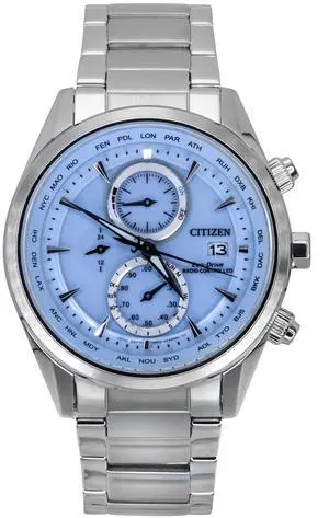 Citizen Eco-Drive Chronograph Ice Blue Dial 100M Men's Watch AT8260-85M