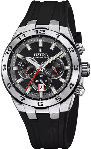 Festina Chrono Bike Rubber Strap Black Dial Quartz F20671-6 100M Men's Watch Festina Chrono Bike Rubber Strap Black Dial Quartz F20671-6 100M Men's Watch