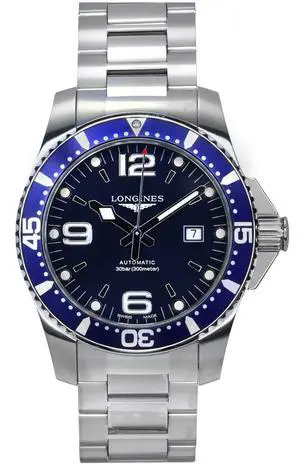 Longines Hydroconquest Blue Automatic Diver's 300M Men's Watch L3.781.4.96.6