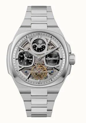 Ingersoll The Spirit Silver Skeleton Dial Casual Automatic Men's Watch I15802
