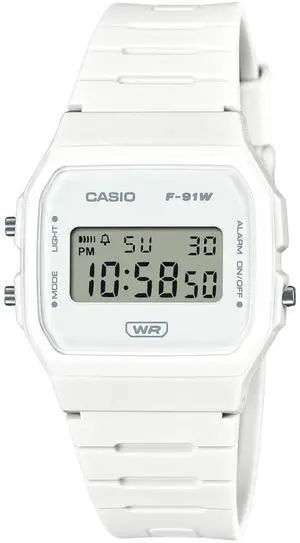 Casio Pop Digital Bio-Based White Resin Strap Quartz F-91WB-7A 100M Unisex Watch Casio Pop Digital Bio-Based White Resin Strap Quartz F-91WB-7A 100M Unisex Watch