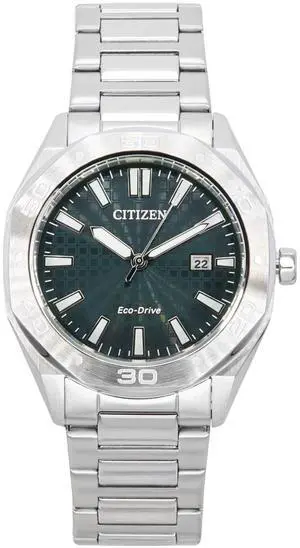 Citizen Eco-Drive Stainless Steel Green Dial BM7630-80X 100M Men's Watch