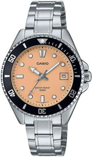 Casio Standard Analog Salmon Dial Sports Quartz Men's Watch MDV-10D-4A2V