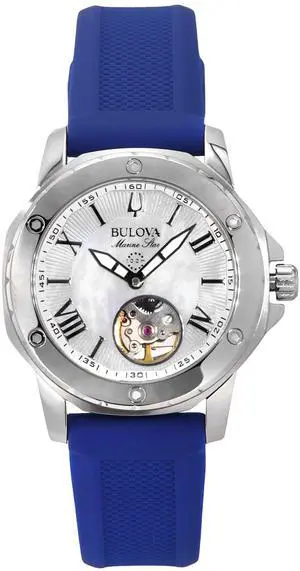 Bulova Marine Mother Of Pearl Dial Automatic Casual 100M Women's Watch 96L324