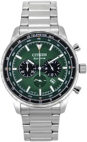 Citizen Eco-Drive Chronograph Green Dial 100M Men's Watch CA4500-91X