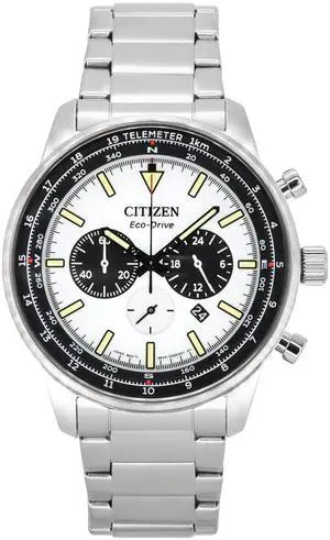 Citizen Eco-Drive Chronograph White Dial 100M Men's Watch CA4500-91A