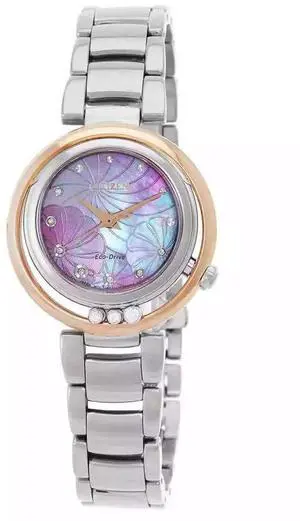 Citizen Arcly Eco-Drive Pink Mother Of Pearl Dial Dress Women's Watch EM1114-80Y
