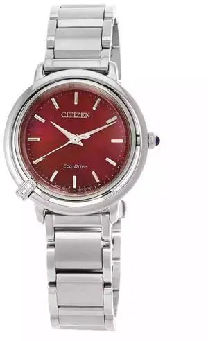 Citizen L Eco-Drive Stainless Steel Red Dial EM1090-78X Women's Watch