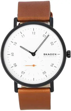 Skagen Kuppel Brown Leather Strap White Dial Quartz SKW6889 Men's Watch Skagen Kuppel Brown Leather Strap White Dial Quartz SKW6889 Men's Watch