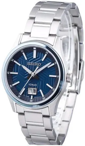 Seiko Sports Stainless Steel Blue Dial Quartz SUR559P1 100M Men's Watch