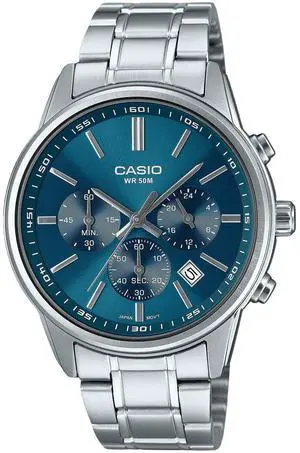 Casio Standard Chronograph Blue Dial Quartz Men's Watch MTP-E515D-2A1V