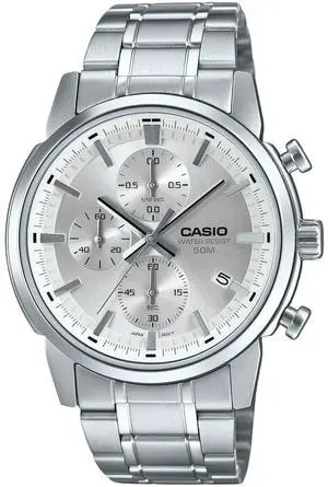 Casio Standard Chronograph Silver Dial Quartz Men's Watch MTP-E510D-7AV