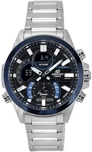 Casio Edifice Grey Dial Sports Quartz 100M Men's Watch ECB-30DB-1A