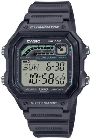 Casio Standard Digital Resin Strap Gray Quartz WS-1600H-8AV 100M Men's Watch