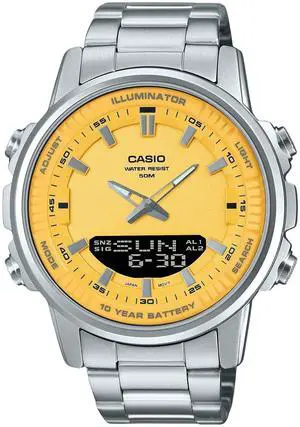 Casio Analog Digital Yellow Dial Quartz Sports Men's Watch AMW-880D-9AV