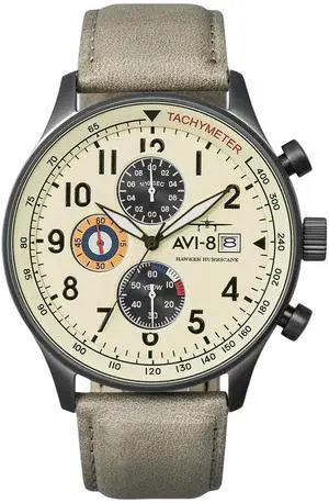 AVI-8 Hawker Hurricane Chronograph Cream Dial Quartz Men's Watch AV-4011-0C