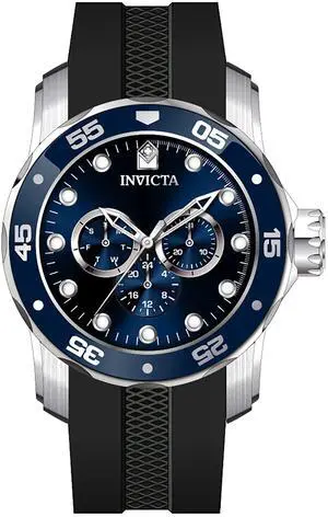 Invicta Pro Diver Scuba GMT Silicone Strap Blue Dial Quartz 45722 Men's Watch