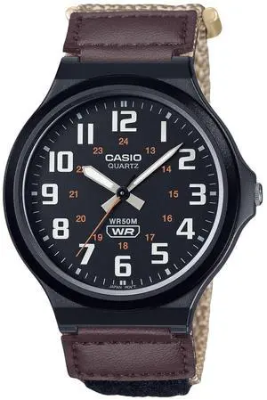 Casio Standard Analog Cloth Strap Black Dial Quartz MW-240B-5BV Men's Watch