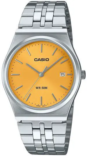 Casio Standard Analog Yellow Dial Dress Quartz Unisex Watch MTP-B145D-9AV