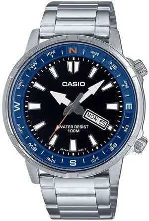 Casio Standard Analog Black Dial Casual Quartz 100M Men's Watch MTD-130D-1A2V