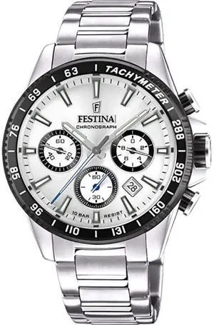 Festina Timeless Chronograph Silver Dial Quartz 100M Men's Watch F20560-1
