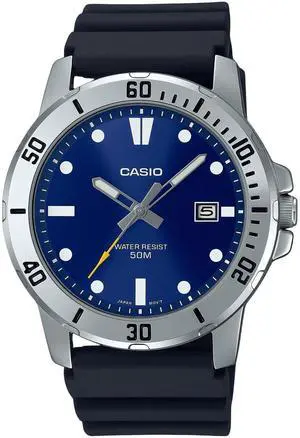 Casio Standard Analog Resin Strap Blue Dial Quartz MTP-VD01-2E Men's Watch