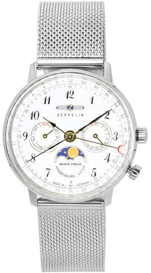 Zeppelin LZ129 Hindenburg Moonphase Silver Dial Quartz 7037M1 Women's Watch