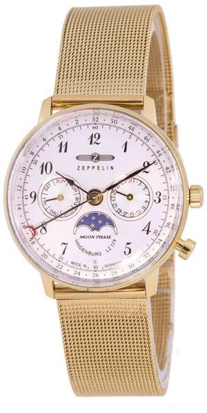 Zeppelin LZ129 Hindenburg Moonphase Silver Dial Quartz 7039M1 Women's Watch