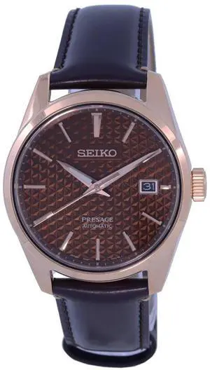 Seiko Presage Sharp Edge Brown Dial Automatic SPB170J1 100M Men's Watch