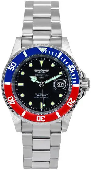 Invicta Pro Diver Black Dial Pepsi Bezel Quartz 47354 200M Men's Watch